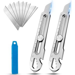 Professionele 7-in-1 intrekbare snijset met 10 verwisselbare messen - voor thuis, kantoor, school - 2 stuks