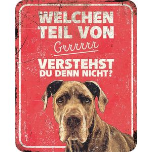 D&d Home - Waakbord - Hond - Waarschuwingsbord Danish Dog De 25x20x0,3cm Rood - 1st