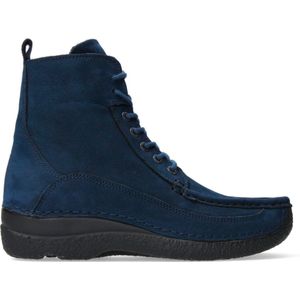 Wolky Hoge veterschoenen Roll Boot blauw nubuck