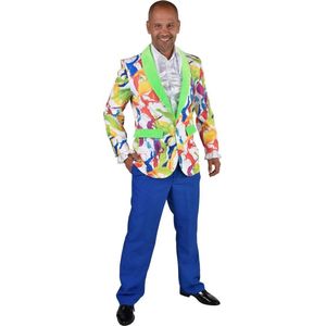 Magic By Freddy's - Clown & Nar Kostuum - Colbert Verfspatten Wilde Schilder Man - Multicolor - Large - Carnavalskleding - Verkleedkleding