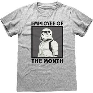 T-Shirt met Korte Mouwen Star Wars Employee of the Month Grijs Uniseks - M