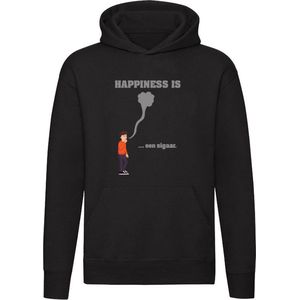 Happiness is een sigaar | roken | tabak | rook | smoking | sigaren | geluk | sigaretten | Unisex | Trui | Hoodie | Sweater | Capuchon | Zwart