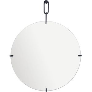 INSPIRE - Ronde spiegel MEDAL - Ø 30 cm - hangende spiegel - metaal - zwart