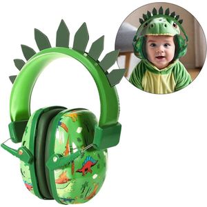 Gehoorbescherming Kinderen - Gehoorbeschermers Baby - Oorkappen - Groene Dino