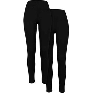 Urban Classics - Jersey 2-Pack Legging - M - Zwart