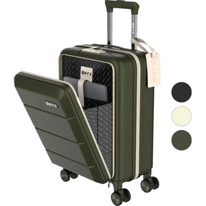 ONYX Handbagage Koffer 35 L - Spinner wielen - Lichtgewicht Trolley - Dubbel TSA Slot - Handig voorvak - 55 cm - Olive