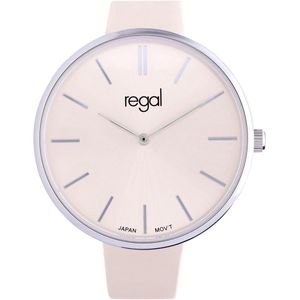 Lucardi Dames Regal dames horloge met peach band - Horloge - PU leer - Crème - 37.80 mm