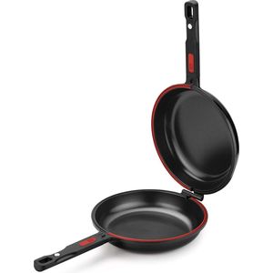 NORDIVAR® - Dubbele pan van 24cm – Anti-aanbaklaag – Voor alle Warmtebronnen – Inclusief Inductie – Gegoten Aluminium