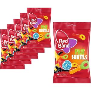 6 Zakken Red Band Pretsleutels á 180 gram - Voordeelverpakking Snoepgoed