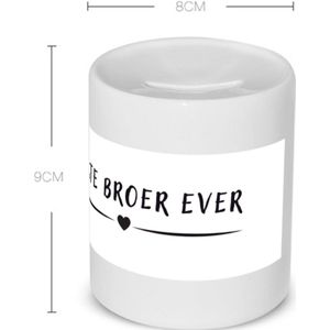 Akyol - beste broer ever Spaarpot - Broer - brother - leuk cadeau voor je broer - 350 ML inhoud