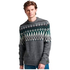 Superdry Fairisle Ronde Hals Sweater Grijs XL Man