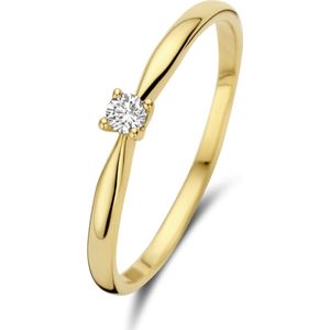 Isabel Bernard De la Paix Céline 14 karaat gouden ring | diamant 0.05 ct | - Goudkleurig