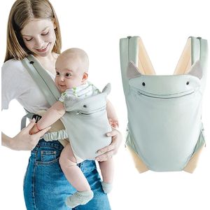 Draagzak met zak, 4-in-1 gemakkelijk te dragen ergonomische verstelbare ademende draagbanden, perfect voor pasgeborenen tot baby's tot 15 kg peuters - blauw