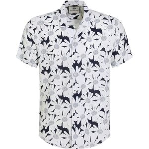 Gabbiano Overhemd Resort Overhemd Met Allover Print 333730 1097 Ecru Navy Mannen Maat - XXL
