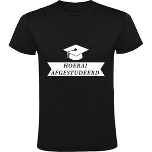 Hoera afgestudeerd Heren t-shirt  | geslaagd