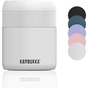 Kambukka Bora - Lunchbox - 600 ml - Voedselcontainer houdt 9 uur warm & 100 % Lekvrij - Yoghurt beker on the go - Chalk White