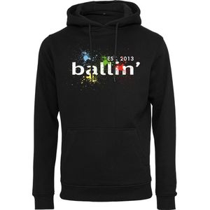 Heren Hoodies met Ballin Est. 2013 Paint Splatter Hoodie Print - Zwart - Maat XXL