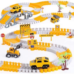 Vubkkty 257-delige Constructie- en Racebaanspeelgoed - Inclusief Graafmachines, Bulldozers, Laders, Twee Elektrische Auto's en een Autoracebaan - Geschikt voor Kinderen van 3, 4, 5, en 6 jaar - Het Perfecte Cadeau voor Zowel Jongens als Meisjes!