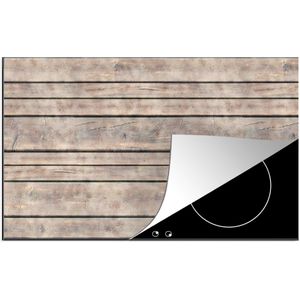 KitchenYeah® Inductie beschermer 90x52 cm - Brocante - Patronen - Hout - Planken - Kookplaataccessoires - Afdekplaat voor kookplaat - Inductiebeschermer - Inductiemat - Inductieplaat mat