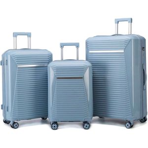 Senella Luxe kofferset - 3-delige kofferset - Reiskoffer met wielen - ABS kofferset - Hardcase kofferset - TSA slot - Luxe design - Licht blauw