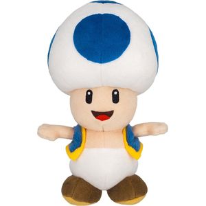 Super Mario Bros Toad Blue Pluche 20cm