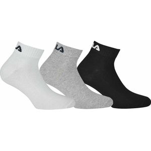 Fila - Ankle Socks 3-Pack - 3 Paar Sokken - 43 - 46 - Grijs/Wit/Zwart