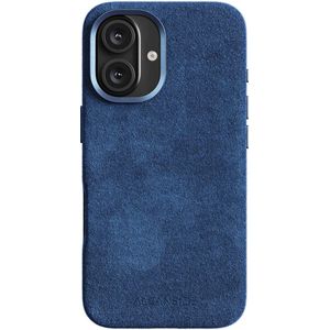 Alcanside Luxe Hoesje geschikt voor Apple iPhone 16 – Magsafe 360° Shock Proof Telefoonhoesje – Premium Alcantara Iphone Case – 100% Optimale Bescherming – Ocean Blue