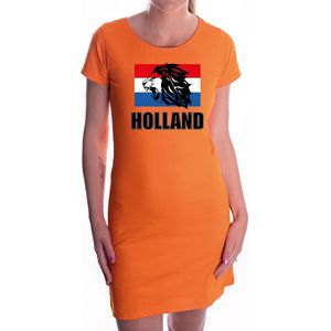 Oranje fan jurkje voor dames - met leeuw en vlag - Holland / Nederland supporter - EK/ WK dress / outfit S