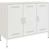 vidaXL - Dressoir - 100,5x39x79 - cm - staal - wit