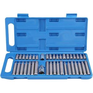 40 Piece Multitand Bit Set - Torx Bit Set - Alloy Steel Socket Wrench - Tool Box Allen Wrench - 1/2-Inch 3/8-Inch Drive Adapter