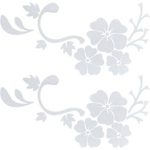10 vellen Hibiscus bloem auto sticker - Hawaiiaanse stickers en stickers - witte reflecterende hibiscus tak stickers - waterdicht vinyl automotive exterieur decor - vrachtwagen motorfiets .