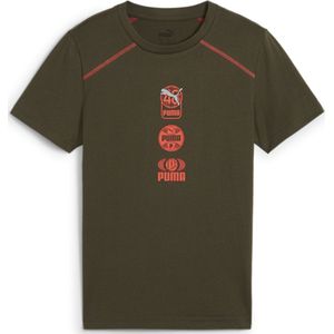 PUMA ACTIVE SPORTS Graphic Tee II B Jongens Sportshirt - Dark Olive - Maat 140