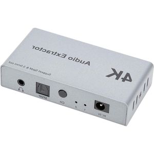 4K HDMI Switch - 2 in 1 uit 2 - HDMI Audio Extractor - Distributeur 2 naar 1 met optische spdif + 35 mm Jack .