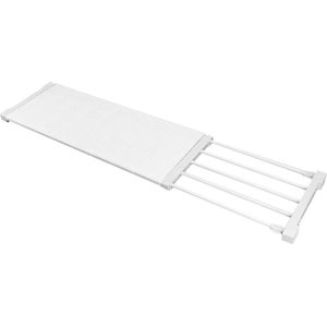 Uitbreidbare kast plank organizer - verstelbaar opbergrek - Heavy Duty Kleerhanger - ruimtebesparende verdeler - badkamer keuken kledingkast - 75-120 cm / 295 - 472 cm lengte