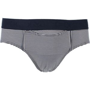 HOM Simon mini briefs HO1 (1-pack) - herenslip met horizontale gulp - donkerblauw gestreept - Maat: S