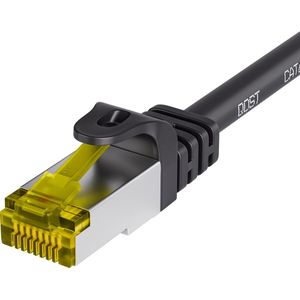 Qost - CAT7 10G internetkabel - SFTP PIMF - 10 Gbps / 500 MHz - 100% koper - RJ45 Connectoren - Patchkabel / Netwerkkabel - 0.5 meter - Zwart