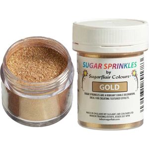 Sugarflair Sugar Sprinkles - Goud - 40g - Gekleurde Suiker - Eetbare Taartdecoratie