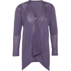 Knit Factory April Gebreid Vest - Cardigan dames - Luchtig paars zomervest - Damesvest gemaakt van 50% katoen en 50% acryl - Violet - 40/42