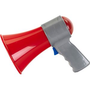 Klein Toys brandweer megafoon - 16x11x7 cm - incl. geluidseffecten - ideale accessoire voor brandweerkostuums en rollenspellen - rood grijs