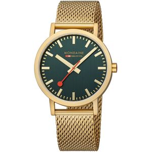 Mondaine M660.30360.60SBM Horloge - Milanees - Groen - 40mm