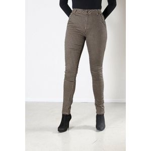 New Star dames broek Arkansas taupe/zwart ruit - maat 34