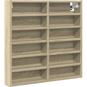 vidaXL - Vitrinekast - 60x8,5x58 - cm - bewerkt - hout - sonoma - eikenkleurig