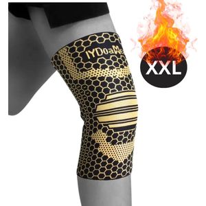Livano Kniebrace - Sportbrace Knie - Knee Sleeves - Knee Sleeves Powerlifting - Compressie Knie Brace - Knee Wraps - Knee Support - Dames - Heren - Koper - Maat XXL