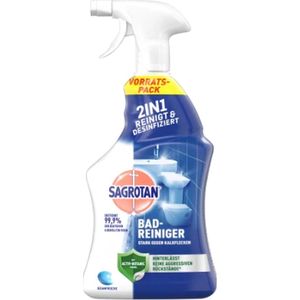 SAGROTAN Badkamerreiniger - 1 Liter | 2-in-1 Badkamerreiniger met Desinfectiemiddel - Verwijdert hardnekkig vuil - Kalkresten - Zeepresten - Reiniging en Desinfectie