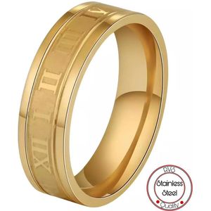Roman Ring | Goud | Ringen Mannen | 18mm | Ring Heren | Cadeau voor Man | Mannen Cadeautjes | Vaderdag | Vaderdag Cadeau