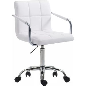 In And OutdoorMatch Bureaustoel Loiva Rodger - Wit - Kunstleer - Voor volwassenen - Ergonomische bureaustoel - Op wieltjes - In hoogte verstelbaar