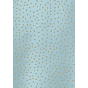 Inpakpapier Kraft Blauw Gestipt- Breedte 50 cm - 250m lang