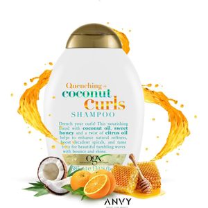 OGX Shampoo Quenching Coconut Curls Shampoo - Voedt krullen - Voor zijdezacht haar - Kokosolie, honing en citrus