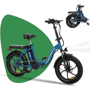 Colorway BK6S1 Elektrische Fiets | Opvouwbare E-bike | 20 Inch Fatbike | 36V 12AH | 25km/h | 7 Versnellingen | IP54 Waterdicht |blauw