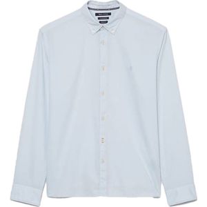 Marc O'Polo relaxed fit heren overhemd - structuur - lichtblauw - Strijkvriendelijk - Boordmaat: 37 - 38
